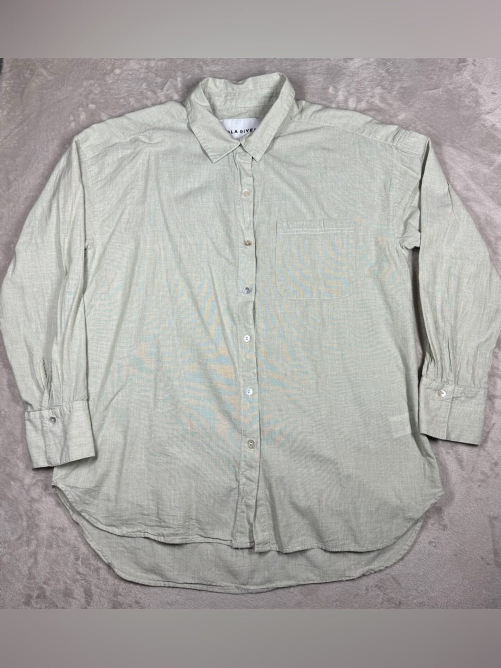 Lola River Women’s 100% Cotton Button Front Collared Resort Loose Fit Shirt M
